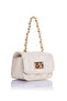 Mini Handbag and Wallet Bag with Quilted Chain Detail - Cream