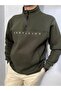 Three Thread Thick Winter Fishing Collar Half Zip Sweatshirt - 6