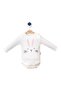 Rabbit Printed Baby Girl Snap-On Bodysuit and Booties Bottom Three-Piece Double Set - 2