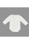 Cat with Shining Eyes Printed Baby Bodysuit with Snap Fasteners Ecru - 2