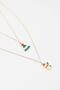 Christmas Santa Claus and Christmas Tree Figure Dangle Necklace Set 2 Pack