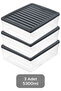3-piece Leather n microwave compatible organizer set organizer food storage container 5300ml anthracite - 2