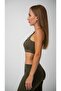 Thick Strap Crop Top Khaki - 2