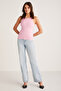 Emily Women's Regular Fit Regular Fit Cotton Thick Strap Hollow Collar Knitted Pink Tank Top - 4