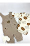 Bear Embroidered Cotton Baby Boy Jumpsuit - 4