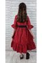 Vintage Push-Up Girl's Dress Mnk0299 Red - 7