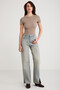 Modest Evy Women's Cotton Slim Fit Slim Fit Crew Neck Short Sleeve Camisole Mink T-Shirt - 4