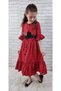 Vintage Push-Up Girl's Dress Mnk0299 Red - 4