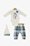 Penguin Badi with Tie, Trousers, Hat Combed Cotton Set MNK0587 BLUE - 3
