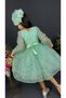 Sequined Glittery Lace Buckle Girl's Evening Dress MNK0538 MINT GREEN - 2