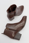 Dericlub Boots for Women - Chunky Heel, Zip-Up, Real Leather, Br 06004 Brown - 6