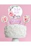 Happy Birthday Mom the Best Mom Pink Flower Cake Cupcake Toothpick Birthday Ornament 4 Pieces Cake Ornament