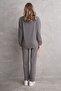 Pregnant and Maternity Bottom Top Suit with Front Button Corded Twisted Fabric Pockets - 4