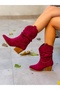Tokyo Burgundy Cowhide Suede Gusseted Short Dallas Boots - 6