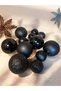 Christmas Tree Ornament 12 Pieces Black Color Christmas Ball Set (6 Pieces 6 Cm, 6 Pieces 4 cm) - 3