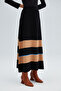 Stripe Knit Skirt with Elastic Waist - 3