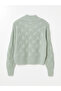High Collar Self-Patterned Women's Knitwear Sweater (W4) - 6