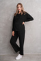 Pregnant and Maternity Bottom Top Suit with Front Button Corded Twisted Fabric Pockets - 2