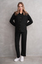 Pregnant and Maternity Bottom Top Suit with Front Button Corded Twisted Fabric Pockets - 4