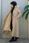 Hooded Long Coat with Tie Waist, Snaps and Zipper Detail Brc6267 - 2