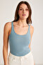 Jayla Women's Cotton Slim Fit Slim Fit Thick Straps Hollow Collar Knitted Mint Green Undershirt - 3
