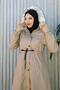 Hooded Long Coat with Tie Waist, Snaps and Zipper Detail Brc6267 - 4