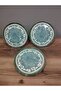 6 Pieces Keramica 21 cm Cake Plates - Green Shiny Berenice