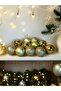 New year's pine tree ornament 4 cm 12 piece gold cute ball gold - 4