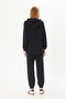 Women's Black Oversize Hooded Top and Bottom Tracksuit Set 12807 - 6