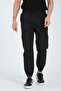 Black Elastic Cargo Pocket Pant - 3