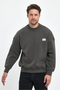 Men's High-Necked Embroidered Oversized Sweatshirt Smoked - 3