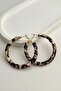 Leather Look Leopard Lightweight Hoop Earrings (4cm) - 6