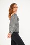 Black Women's Back Detailed Striped Camisole Blouse - Bono - 3