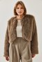 Women's Brown Faux Fur Lined Coat 38119 60251968 - 2