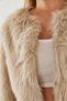 Women's Beige Faux Fur Lined Coat 38119 60251968 - 3