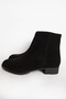 Women's Zippered Suede Casual Boots Genuine Leather BR 06048 Suede Black - 5