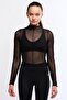 Women's Black Tulle Blouse - Nules