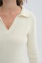 Ecru Polo Neck Slit Detail Dress - 6