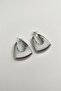 Serrated Rectangular Earrings (Size:3Cm) - 2