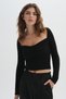 Black Long Sleeve Knitwear Sweater - 2