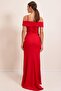 String Straps Madonna Neck Side Drawstring Long Crepe Dress - 5