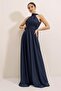 Halter Lining Lined Glitter Long Dress - 2