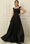 Spaghetti Strap Stone Detailed Square Neck Lined Long Satin Dress - 2