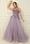 Halter Neck Feathered Sequin-Beading Embellished Lined Long Princess Evening Dress - 3