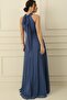 Halter Neck Lined Long Tulle Dress - 4