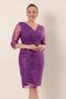 One Side Sleeves Lace Plus Size Evening Dress - 3