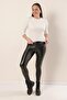 High Waist Raster Plus Size Lycra Leather Leggings - 2