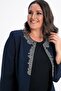 Large Size Jacket Set with Stones on the Collar and Undershirt Inside - 4
