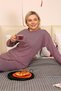 Fashion Stripe Women's Long Sleeve Combed Cotton Pajamas Suit 4172 - 4