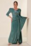 Front Flounce Lined Glitter Plus Size Dress